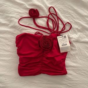 Pull&Bear crop top with neck tie